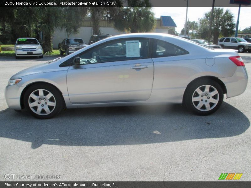 Alabaster Silver Metallic / Gray 2006 Honda Civic LX Coupe