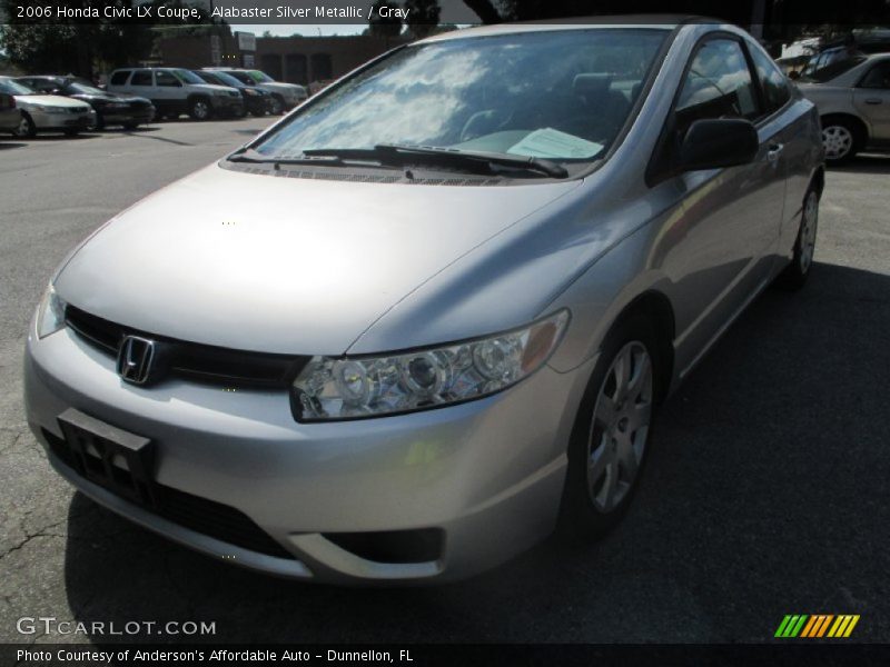 Alabaster Silver Metallic / Gray 2006 Honda Civic LX Coupe
