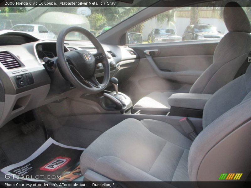 Alabaster Silver Metallic / Gray 2006 Honda Civic LX Coupe
