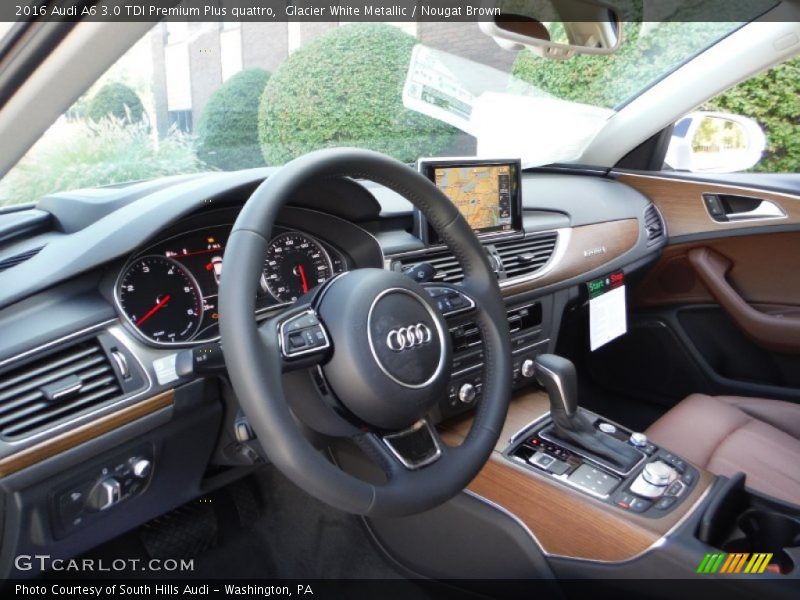 Glacier White Metallic / Nougat Brown 2016 Audi A6 3.0 TDI Premium Plus quattro