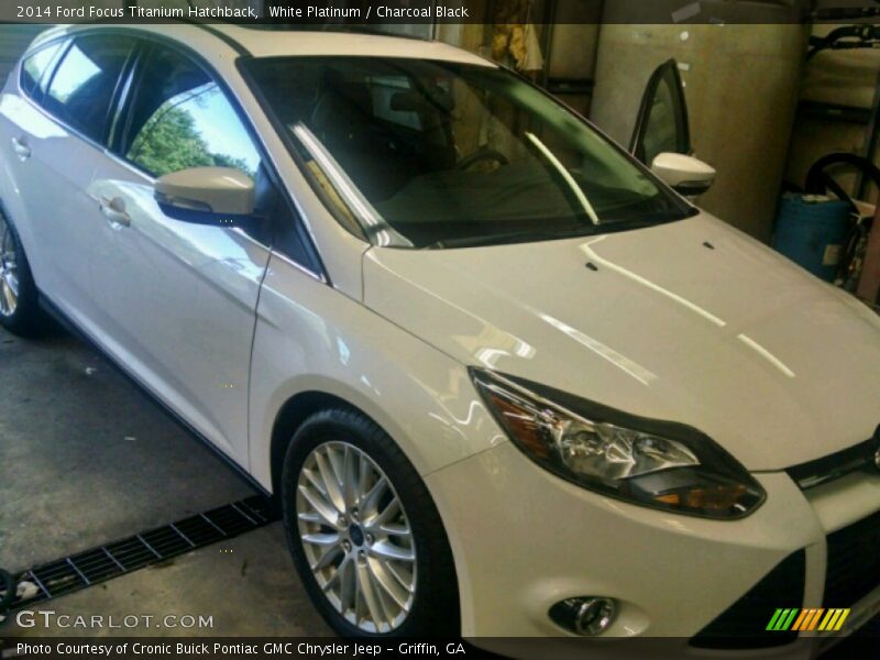 White Platinum / Charcoal Black 2014 Ford Focus Titanium Hatchback