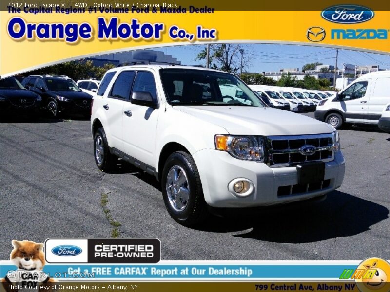 Oxford White / Charcoal Black 2012 Ford Escape XLT 4WD
