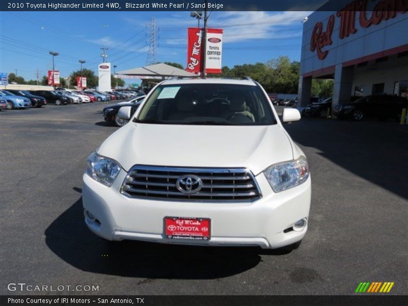 Blizzard White Pearl / Sand Beige 2010 Toyota Highlander Limited 4WD