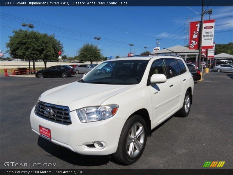 Blizzard White Pearl / Sand Beige 2010 Toyota Highlander Limited 4WD