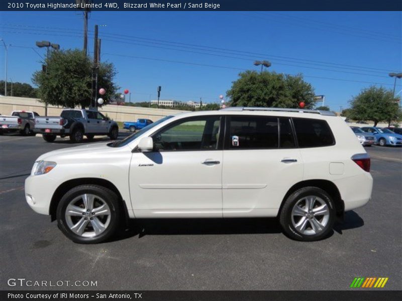 Blizzard White Pearl / Sand Beige 2010 Toyota Highlander Limited 4WD