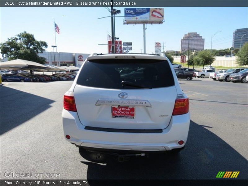 Blizzard White Pearl / Sand Beige 2010 Toyota Highlander Limited 4WD