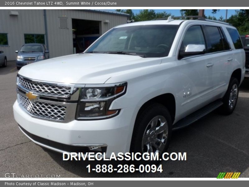Summit White / Cocoa/Dune 2016 Chevrolet Tahoe LTZ 4WD