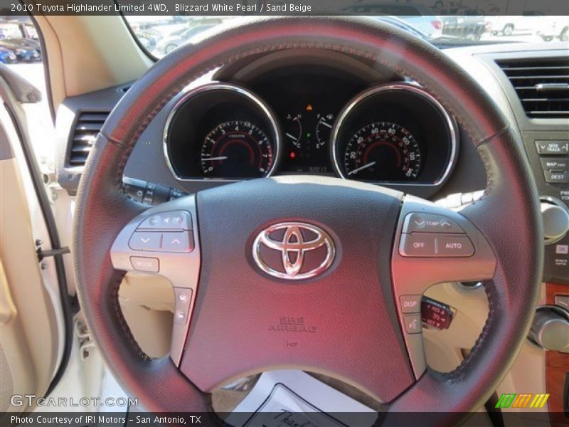 Blizzard White Pearl / Sand Beige 2010 Toyota Highlander Limited 4WD