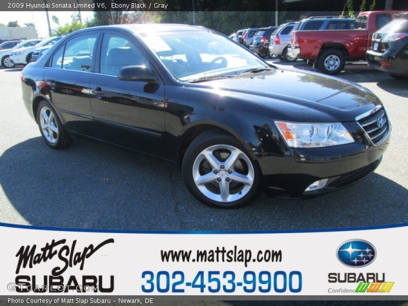 Ebony Black / Gray 2009 Hyundai Sonata Limited V6