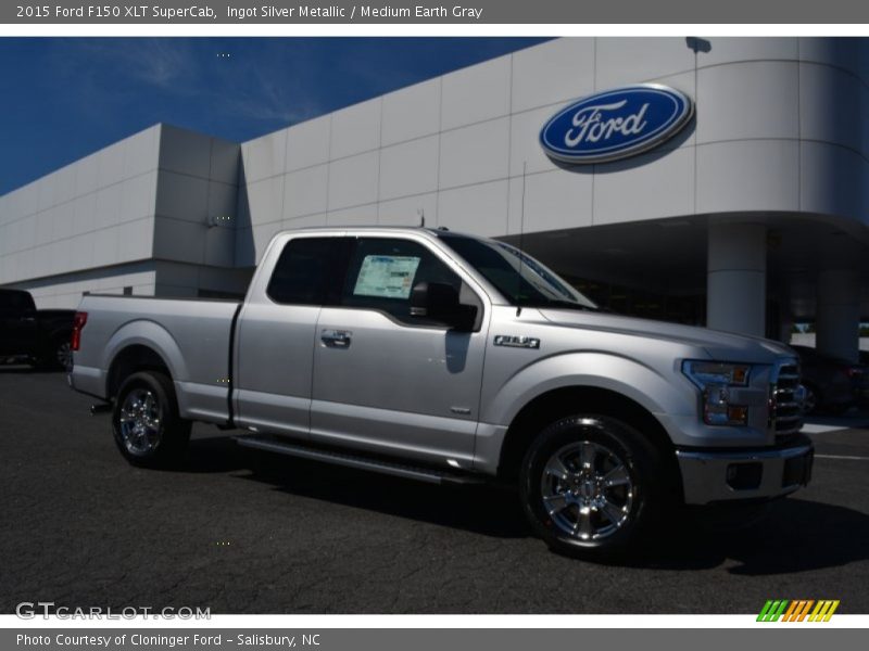 Ingot Silver Metallic / Medium Earth Gray 2015 Ford F150 XLT SuperCab