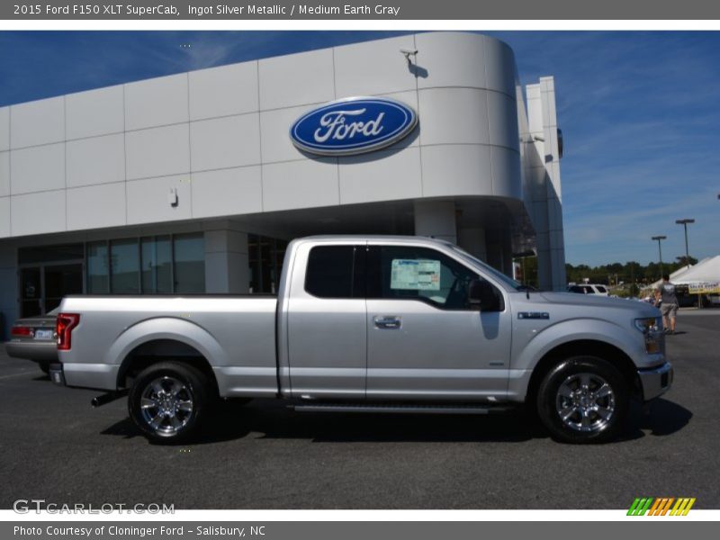 Ingot Silver Metallic / Medium Earth Gray 2015 Ford F150 XLT SuperCab