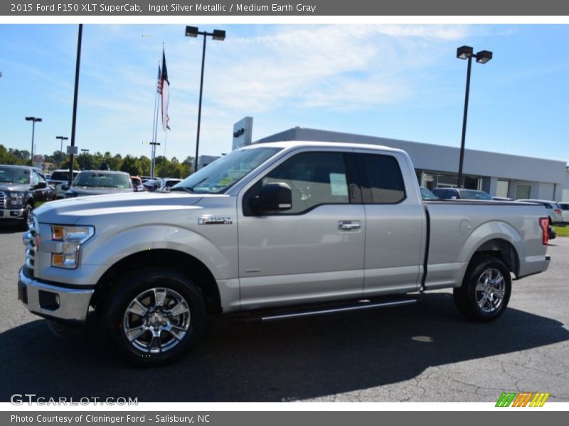 Ingot Silver Metallic / Medium Earth Gray 2015 Ford F150 XLT SuperCab