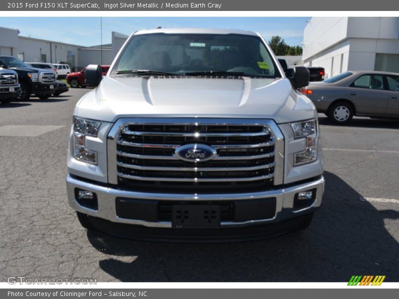 Ingot Silver Metallic / Medium Earth Gray 2015 Ford F150 XLT SuperCab