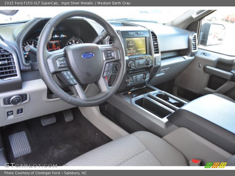 Ingot Silver Metallic / Medium Earth Gray 2015 Ford F150 XLT SuperCab