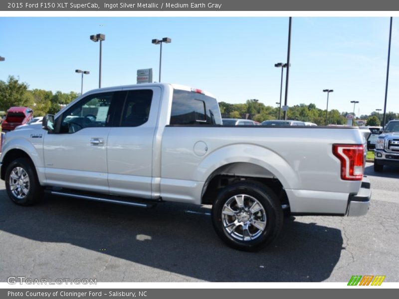 Ingot Silver Metallic / Medium Earth Gray 2015 Ford F150 XLT SuperCab