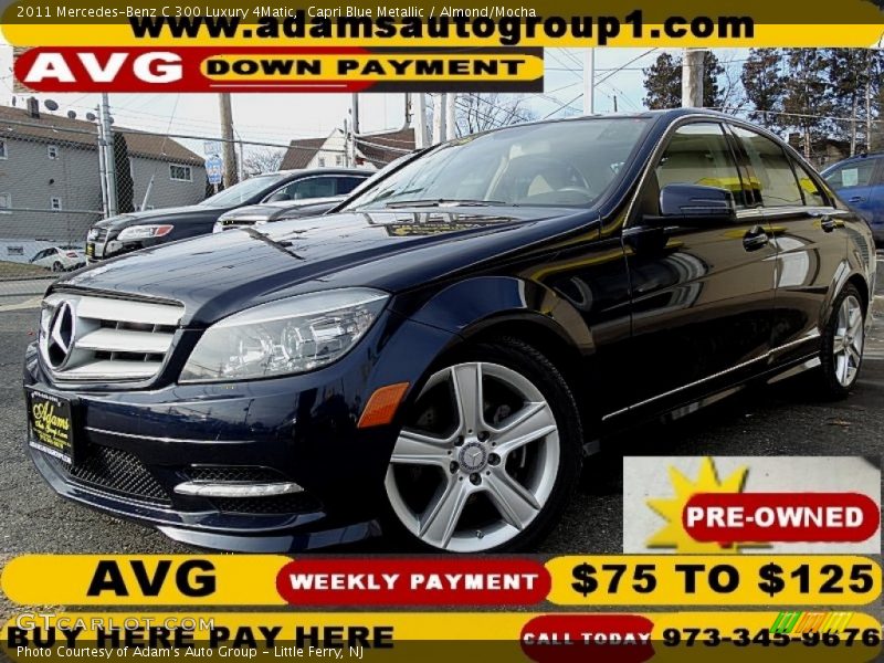 Capri Blue Metallic / Almond/Mocha 2011 Mercedes-Benz C 300 Luxury 4Matic