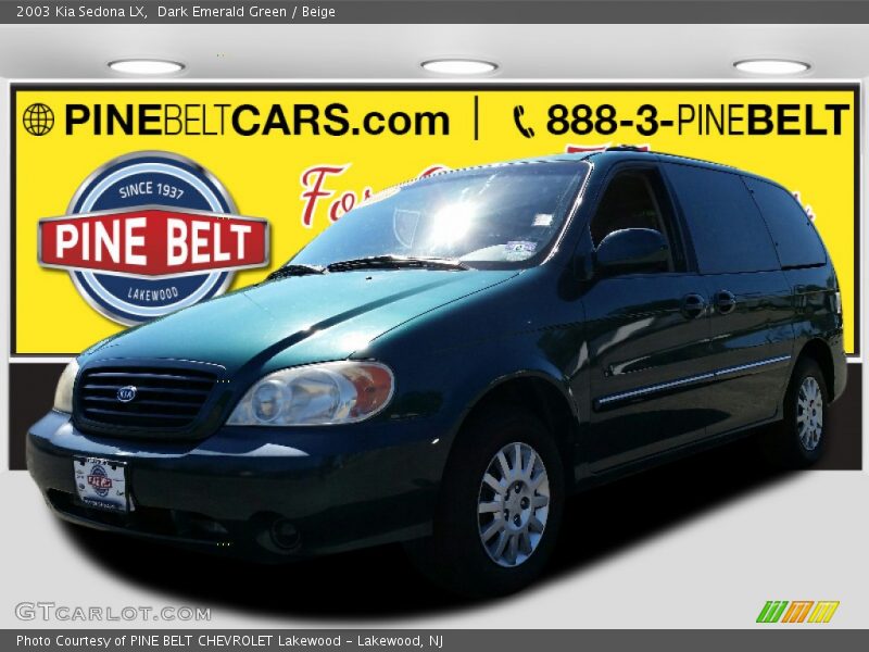 Dark Emerald Green / Beige 2003 Kia Sedona LX