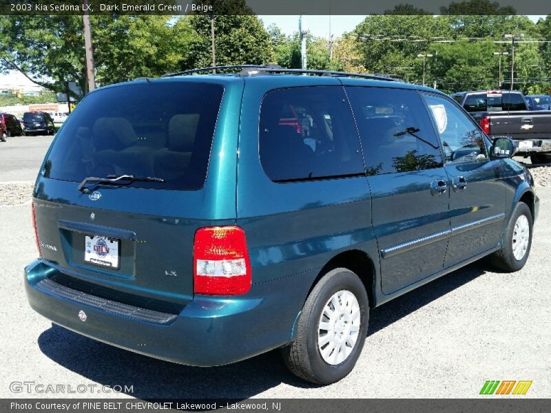 Dark Emerald Green / Beige 2003 Kia Sedona LX