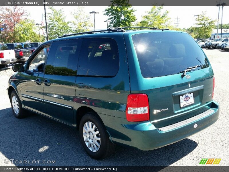 Dark Emerald Green / Beige 2003 Kia Sedona LX