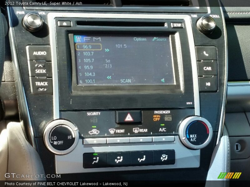 Super White / Ash 2012 Toyota Camry LE