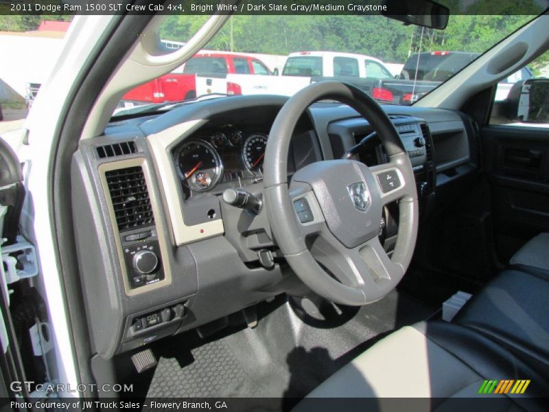 Bright White / Dark Slate Gray/Medium Graystone 2011 Dodge Ram 1500 SLT Crew Cab 4x4
