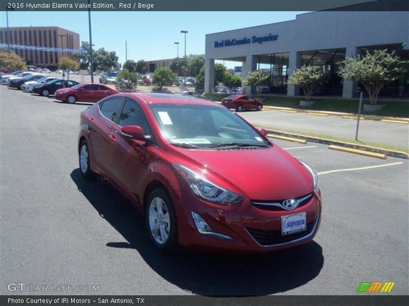 Red / Beige 2016 Hyundai Elantra Value Edition