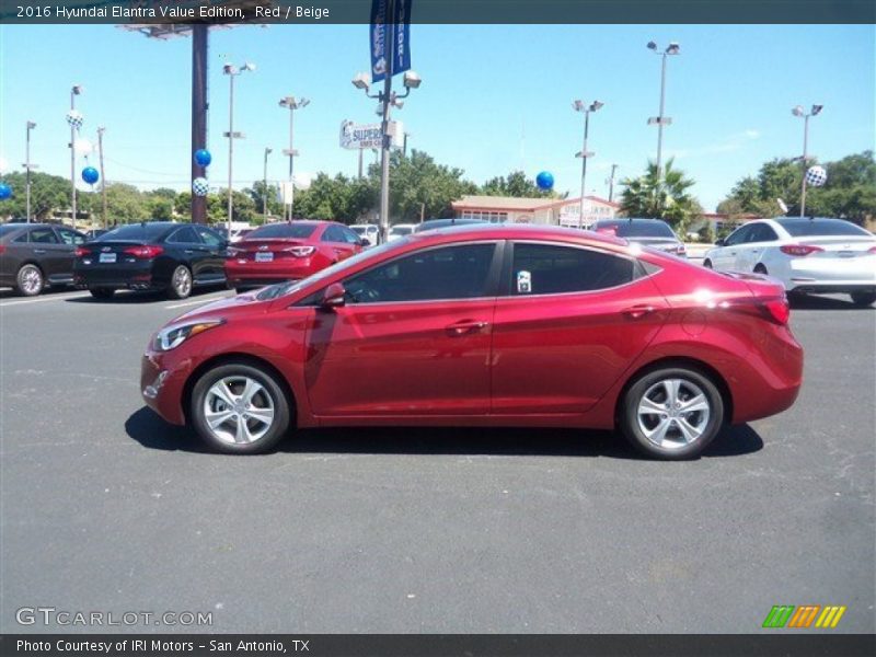 Red / Beige 2016 Hyundai Elantra Value Edition