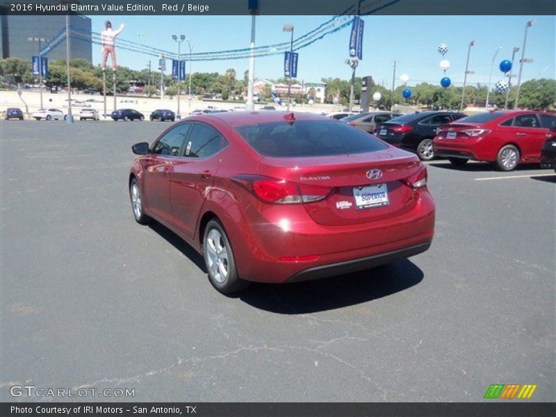 Red / Beige 2016 Hyundai Elantra Value Edition