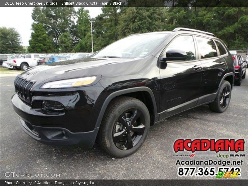 Brilliant Black Crystal Pearl / Black 2016 Jeep Cherokee Latitude