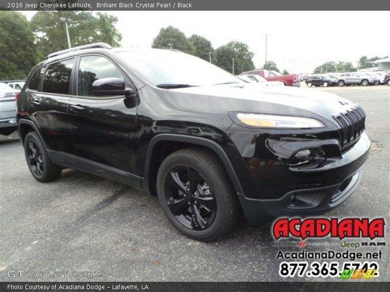Brilliant Black Crystal Pearl / Black 2016 Jeep Cherokee Latitude