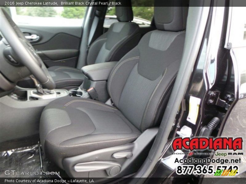 Brilliant Black Crystal Pearl / Black 2016 Jeep Cherokee Latitude