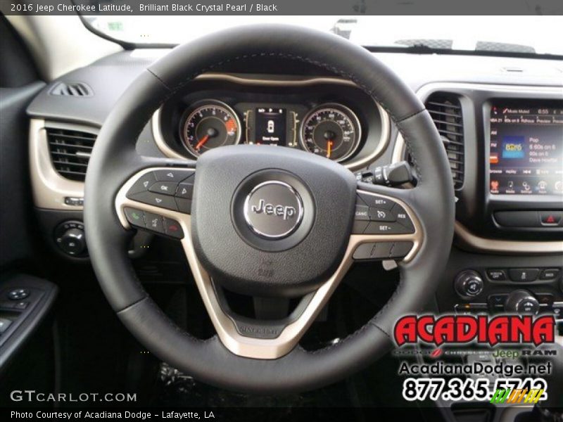 Brilliant Black Crystal Pearl / Black 2016 Jeep Cherokee Latitude