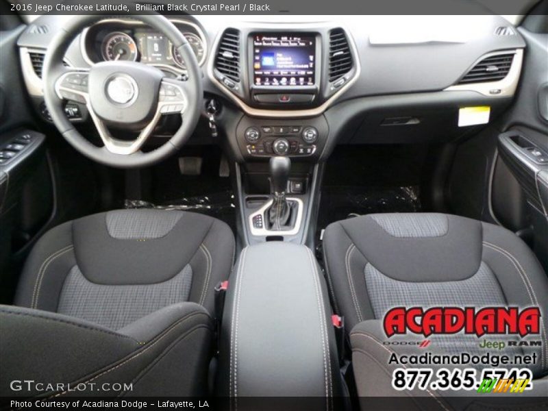 Brilliant Black Crystal Pearl / Black 2016 Jeep Cherokee Latitude