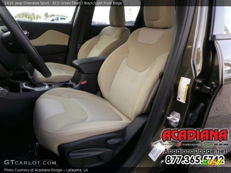 ECO Green Pearl / Black/Light Frost Beige 2016 Jeep Cherokee Sport