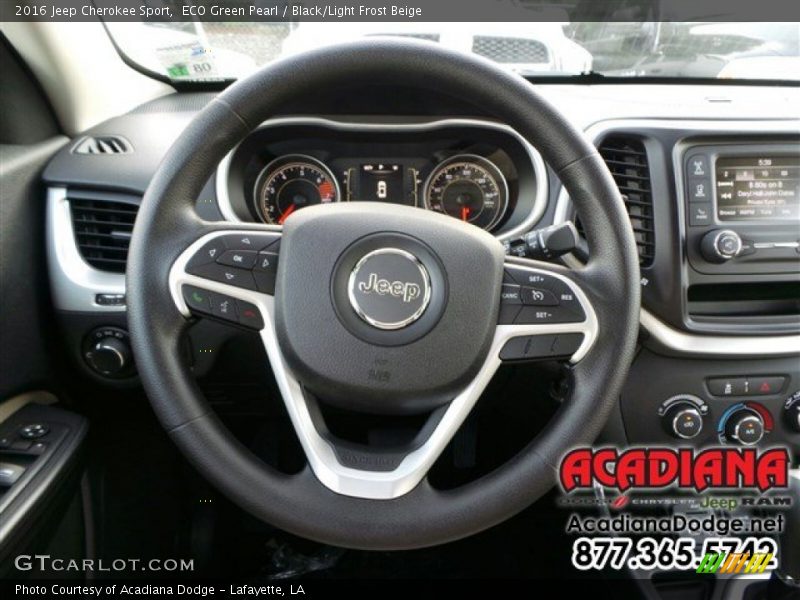ECO Green Pearl / Black/Light Frost Beige 2016 Jeep Cherokee Sport