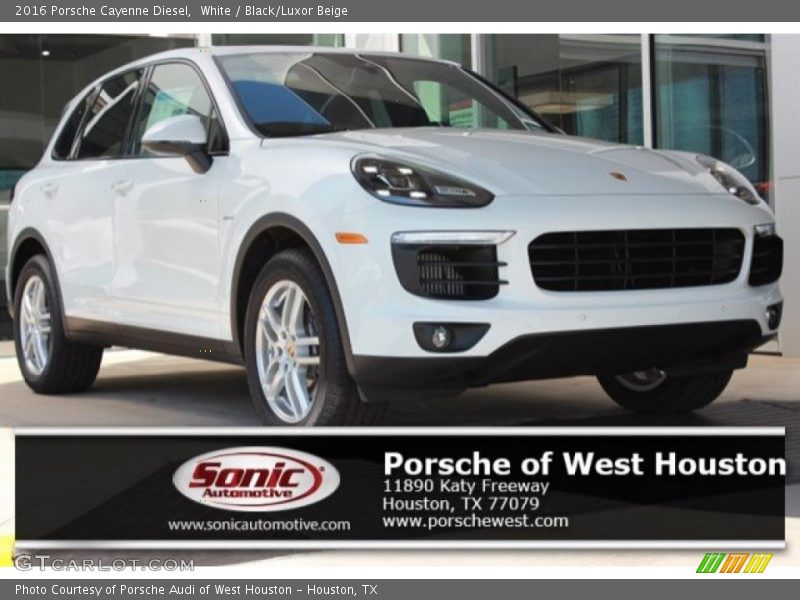 White / Black/Luxor Beige 2016 Porsche Cayenne Diesel