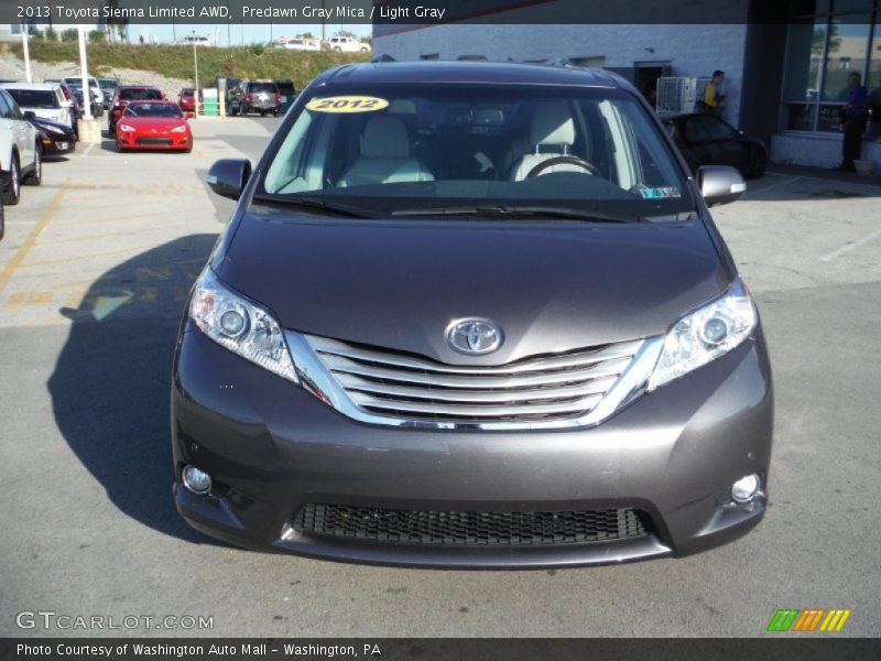 Predawn Gray Mica / Light Gray 2013 Toyota Sienna Limited AWD