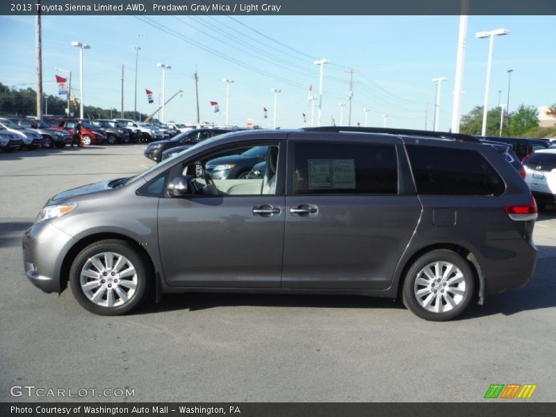 Predawn Gray Mica / Light Gray 2013 Toyota Sienna Limited AWD