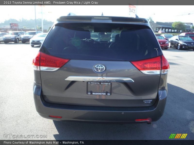 Predawn Gray Mica / Light Gray 2013 Toyota Sienna Limited AWD