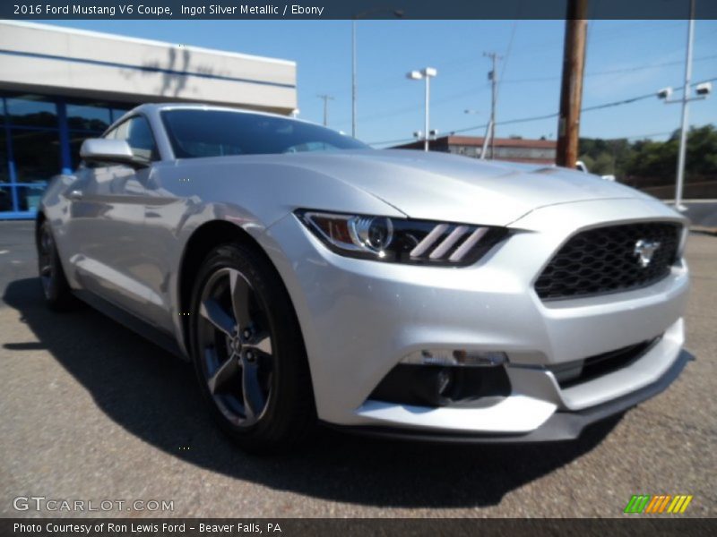Ingot Silver Metallic / Ebony 2016 Ford Mustang V6 Coupe