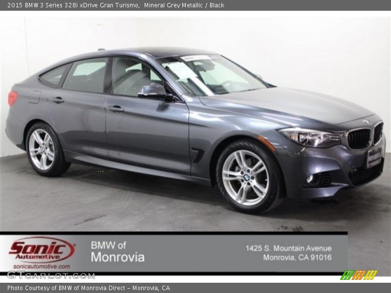 Mineral Grey Metallic / Black 2015 BMW 3 Series 328i xDrive Gran Turismo