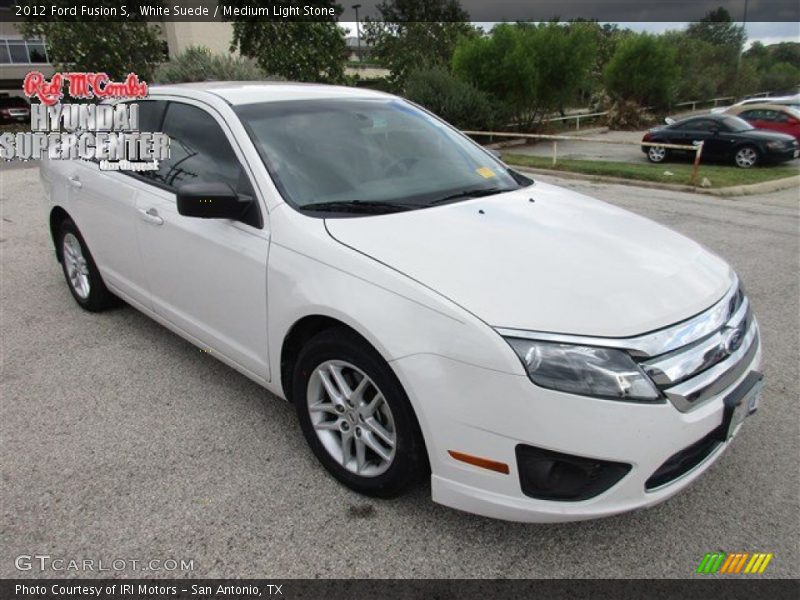 White Suede / Medium Light Stone 2012 Ford Fusion S