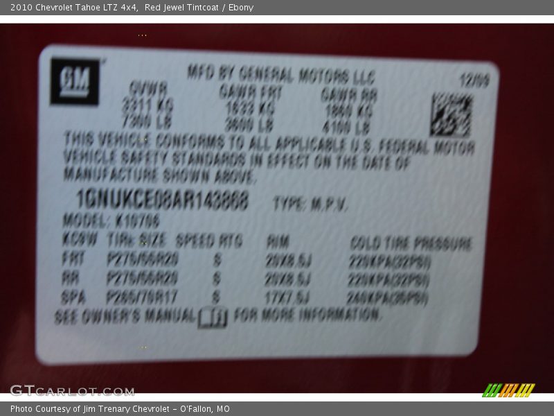 Red Jewel Tintcoat / Ebony 2010 Chevrolet Tahoe LTZ 4x4