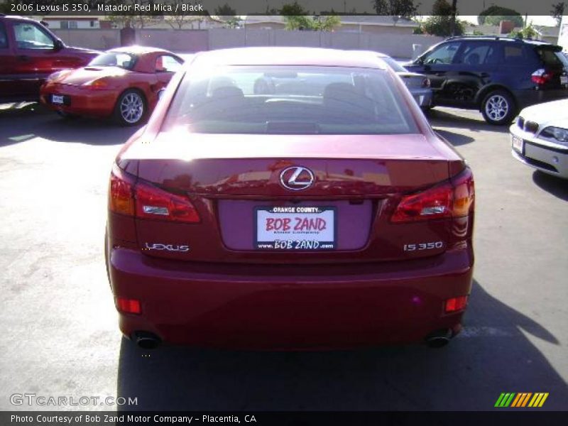 Matador Red Mica / Black 2006 Lexus IS 350
