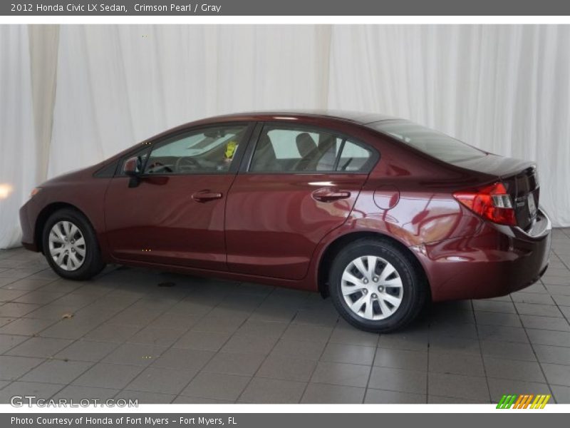 Crimson Pearl / Gray 2012 Honda Civic LX Sedan