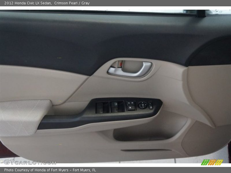 Crimson Pearl / Gray 2012 Honda Civic LX Sedan