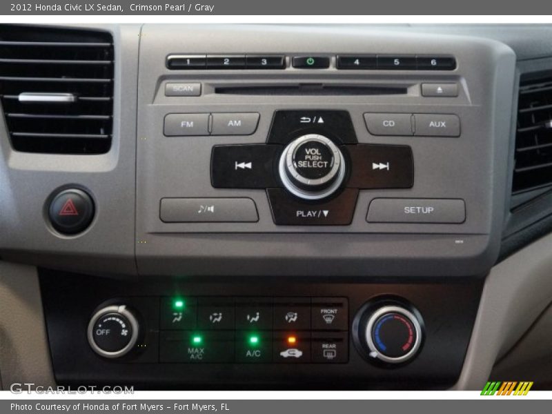 Crimson Pearl / Gray 2012 Honda Civic LX Sedan