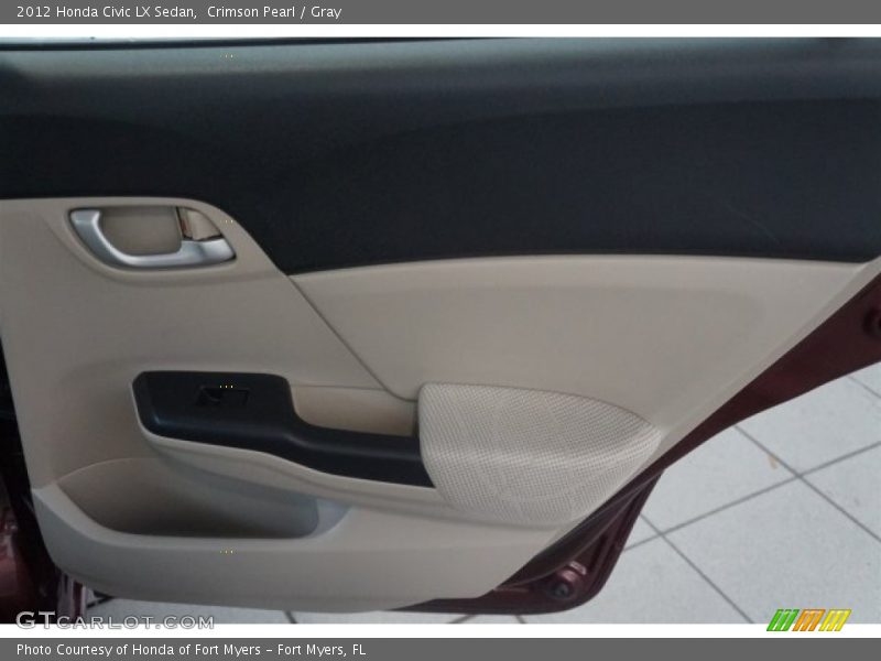 Crimson Pearl / Gray 2012 Honda Civic LX Sedan