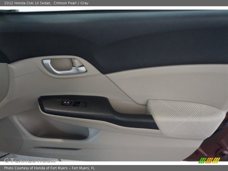 Crimson Pearl / Gray 2012 Honda Civic LX Sedan