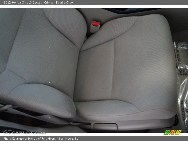 Crimson Pearl / Gray 2012 Honda Civic LX Sedan